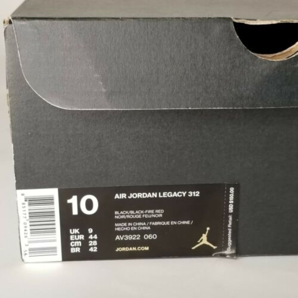 Nike Air Jordan Legacy 312 Black Suede Fire Red - Picture 8 of 8